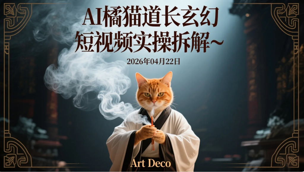 【2026.04.22】AI橘猫道长玄幻短视频实操拆解：零基础批量生成国风剧情内容的流量变现思路-老高项目网