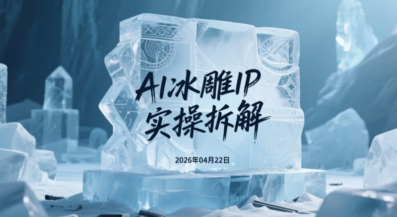 【2026.04.22】AI冰雕IP实操拆解：零基础入门到内容变现路径解析-老高项目网