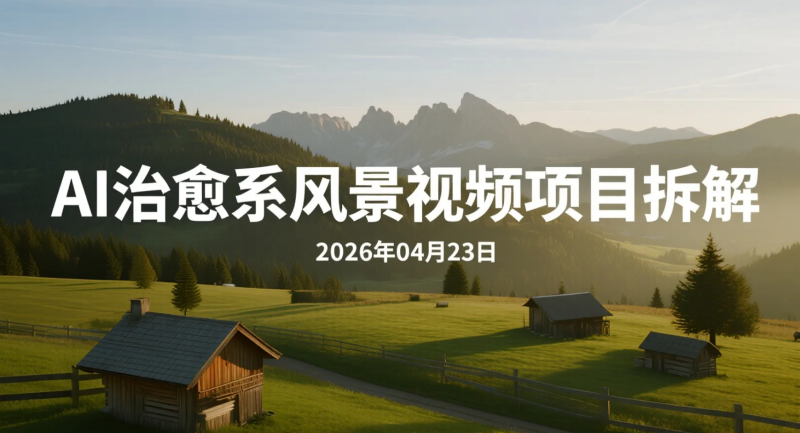 【2026.04.23】AI治愈系风景视频项目拆解：从制作到变现的完整实操路径-老高项目网