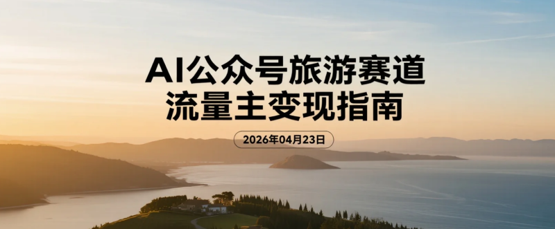 【2026.04.23】AI公众号旅游赛道流量主变现指南丨同城内容实操与稳定变现路径-老高项目网