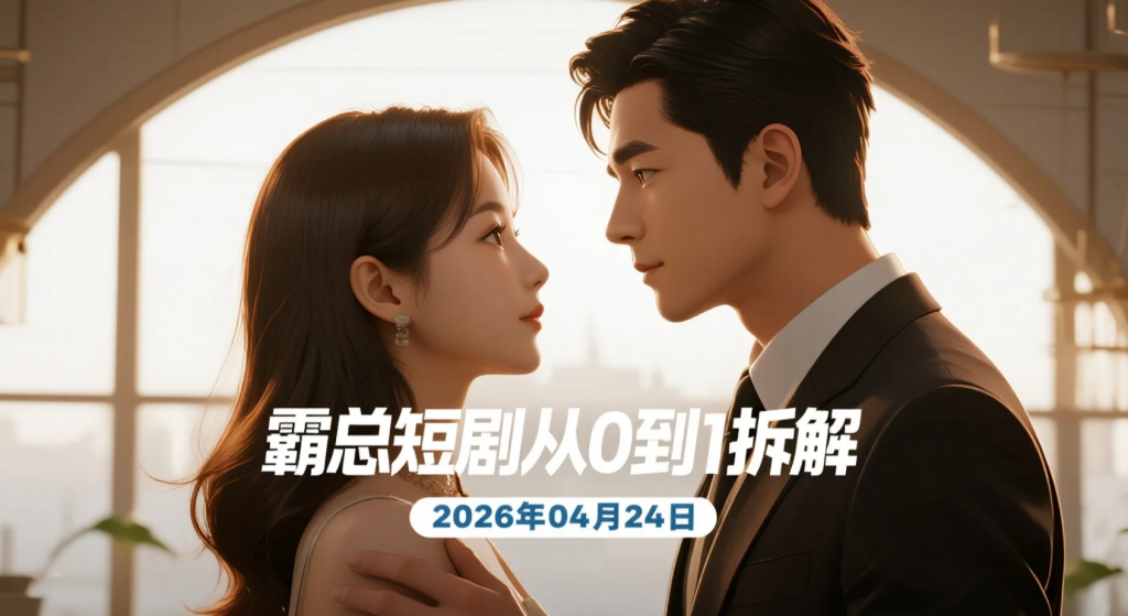 【2026.04.24】霸总短剧从0到1拆解：GPT+Seedance+Suno的AI短剧变现路径-老高项目网