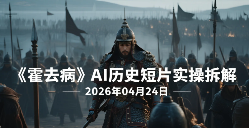 【2026.04.24】《霍去病》AI历史短片实操拆解丨用即梦Seedance2.0跑通真人拍摄到电影级成片流程-老高项目网
