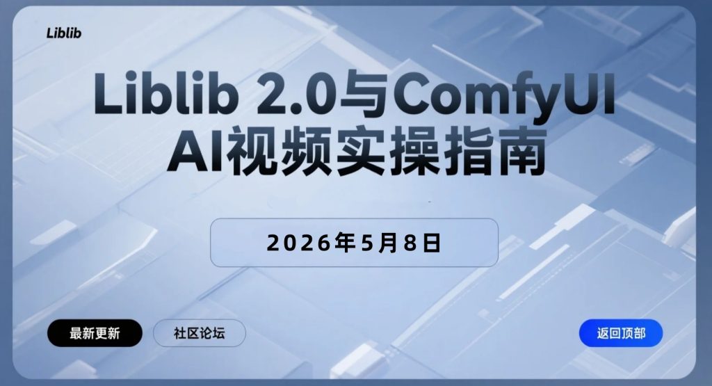 【2026.05.08】Liblib 2.0与ComfyUI AI视频实操指南：从图片生成到自动化视频制作-老高项目网