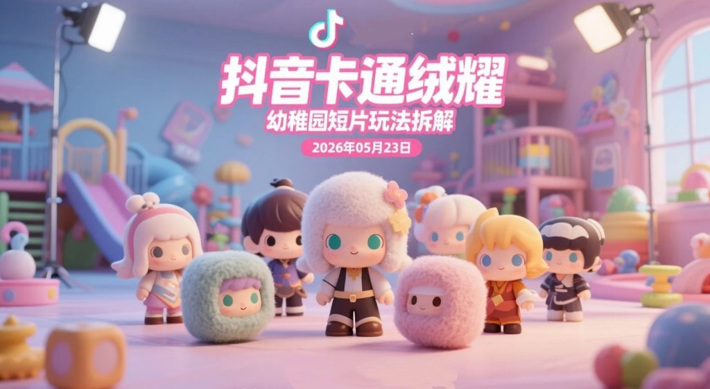 【2026.05.23】抖音卡通绒耀幼稚园短片玩法拆解，软萌动画内容实操与涨粉思路研究-老高项目网