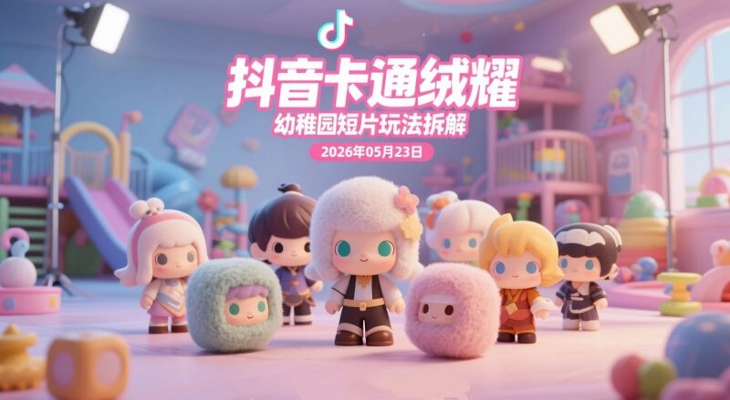 【2026.05.23】抖音卡通绒耀幼稚园短片玩法拆解，软萌动画内容实操与涨粉思路研究-老高项目网