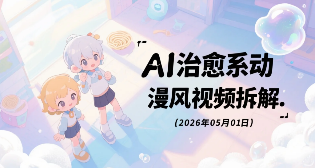 【2026.05.01】AI治愈系动漫风视频拆解丨117条内容涨粉131W的玩法与变现路径-老高项目网