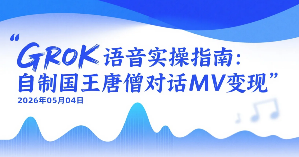【2026.05.04】GROK语音实操指南：自制国王唐僧对话MV变现-老高项目网