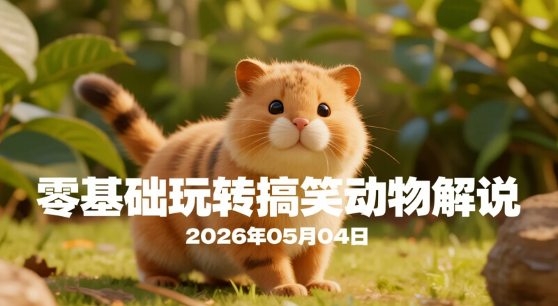 【2026.05.04】零基础玩转搞笑动物解说 | 视频内容研究与实操指南-老高项目网