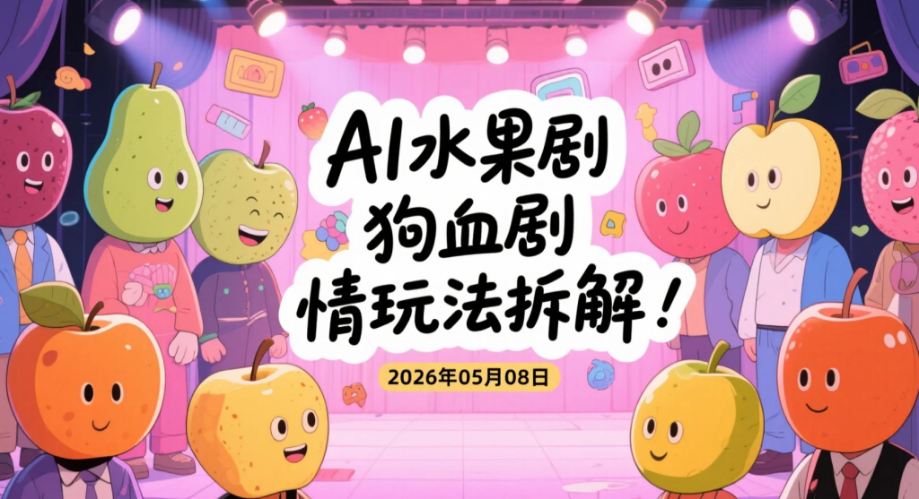 【2026.05.08】AI水果剧狗血剧情玩法拆解：9天涨粉300W+的短视频流量思路，适合新手实操研究-老高项目网