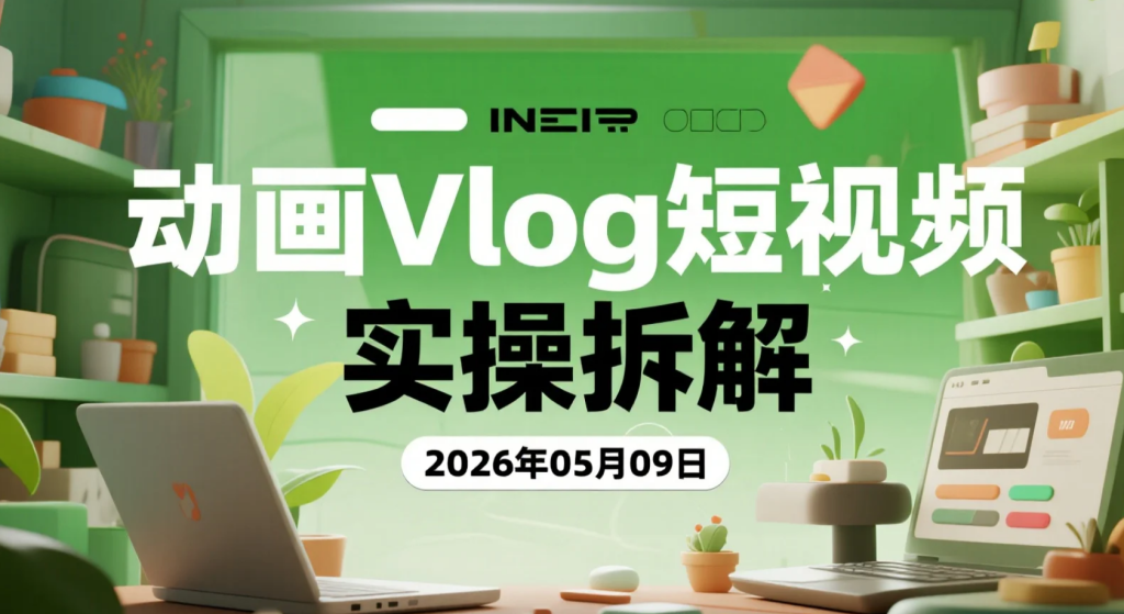 【2026.05.09】动画Vlog短视频实操拆解：AI辅助快速起号玩法，43条作品涨粉8.3W案例分析-老高项目网