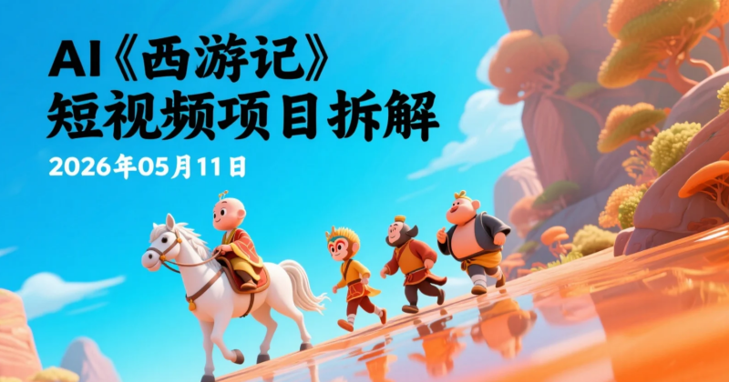 【2026.05.11】AI《西游记》短视频项目拆解丨西游剧情视频生成与多平台变现思路-老高项目网