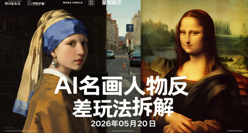 【2026.05.20】AI名画人物反差玩法拆解：搞笑短视频变现思路与实操流程-老高项目网