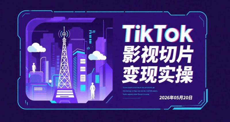 【2026.05.20】TikTok影视切片变现实操，研究海外中视频玩法与原创处理技巧-老高项目网