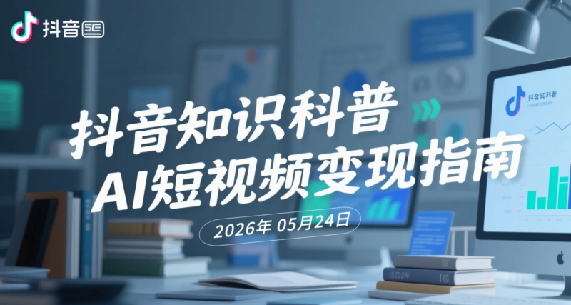 【2026.05.24】抖音知识科普AI短视频变现指南,适合新手入局的内容创作实操-老高项目网