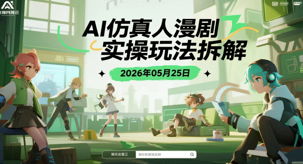 【2026.05.25】AI仿真人漫剧实操玩法拆解：从爆款小说挖掘到配音剪辑，全流程变现思路整理-老高项目网