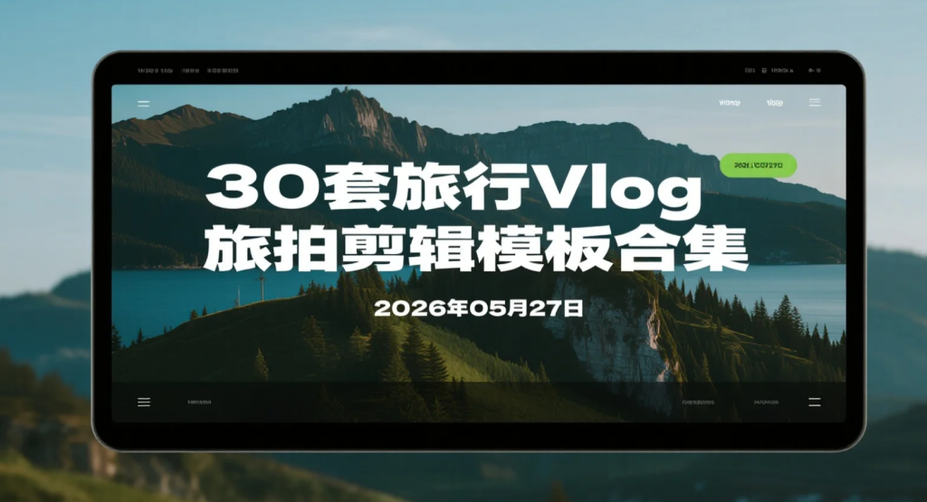 【2026.05.27】30套旅行Vlog旅拍剪辑模板合集：适合自媒体内容制作与视频变现实操参考-老高项目网