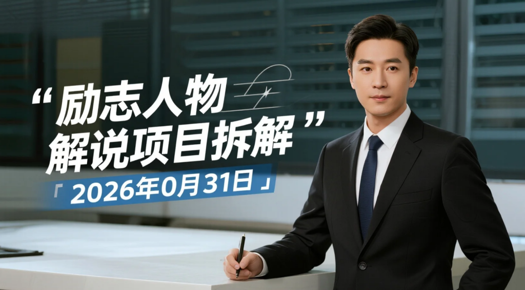 【2026.05.31】励志人物解说项目拆解：榜样故事深挖、文案创作与剪辑实操-老高项目网