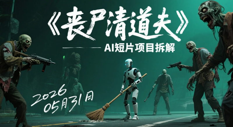 【2026.05.31】《丧尸清道夫》AI短片项目拆解：82个镜头打造电影感，原子朋克风格创作与变现思路研究-老高项目网