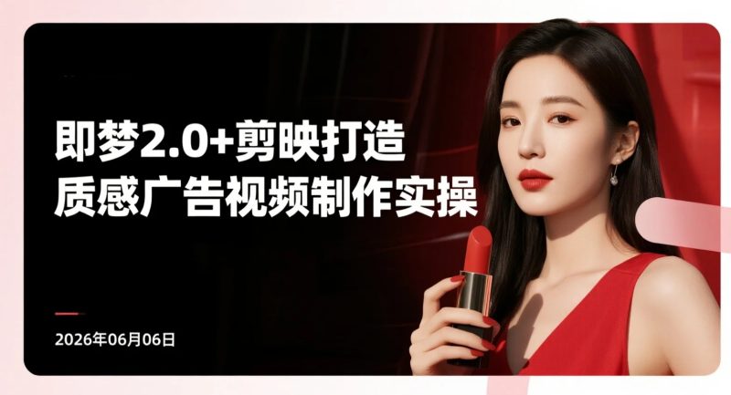 【2026.06.06】即梦2.0+剪映打造高质感口红广告视频制作实操-老高项目网