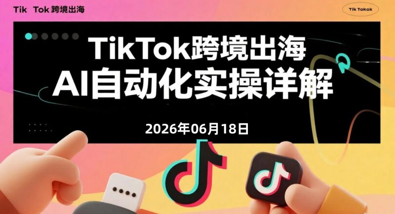 【2026.06.18】TikTok跨境出海AI自动化实操详解：AI内容生产、起号运营与选品变现全流程-老高项目网