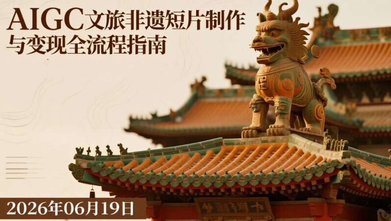 【2026.06.19】AIGC文旅非遗短片制作与变现全流程指南-老高项目网