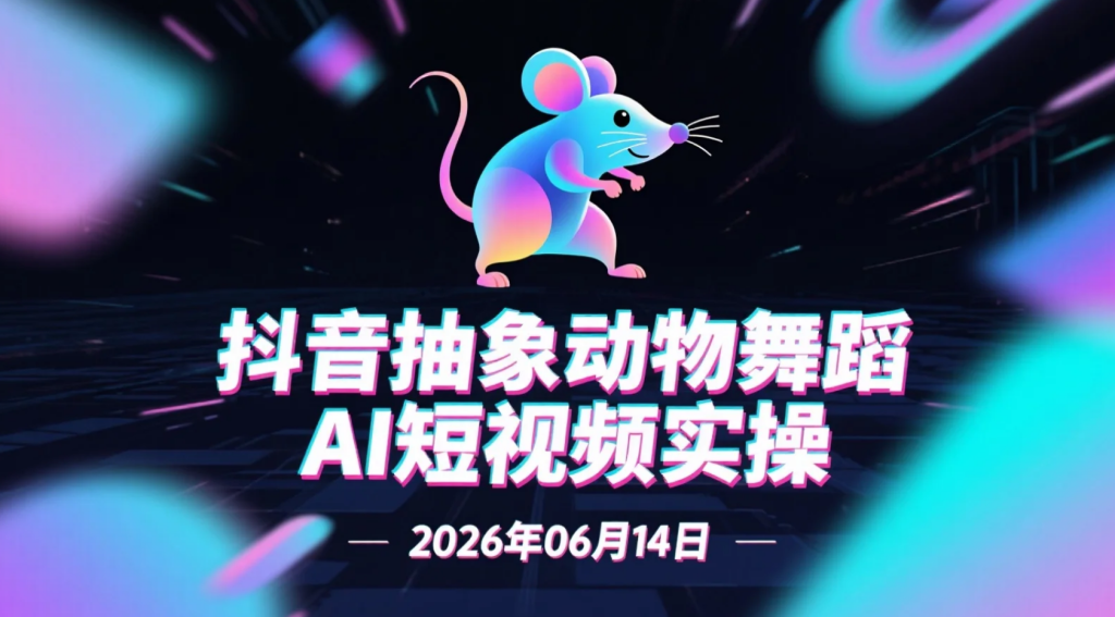 【2026.06.14】抖音抽象动物舞蹈AI短视频实操｜趣味内容制作思路与账号增长研究资料-老高项目网