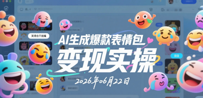 【2026.06.22】AI生成爆款表情包变现实操:提示词拆解、角色设定与动态制作技巧-老高项目网