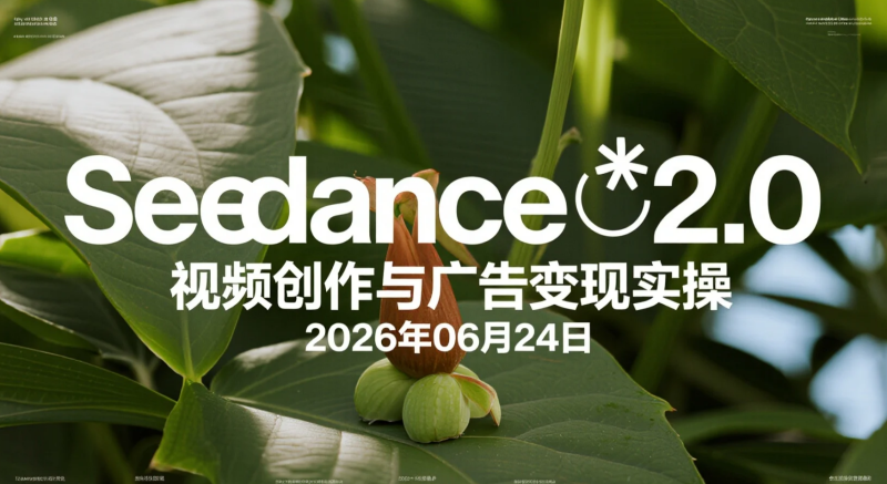 【2026.06.24】Seedance 2.0 视频创作与广告变现实操:从平台选择到批量内容生产-老高项目网