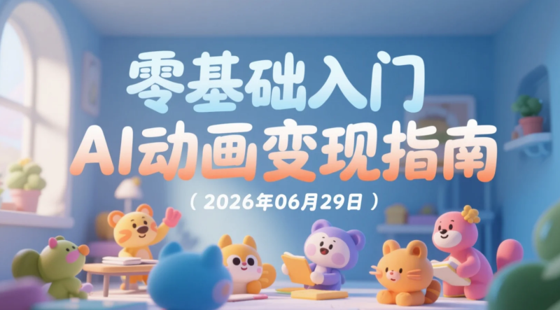 【2026.06.29】零基础入门AI动画变现指南：古风数字人、首尾帧运镜与影视短片制作-老高项目网