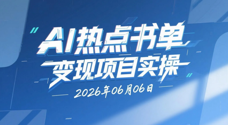 【2026.06.06】AI热点书单变现项目实操：借势影视原著流量，用AI批量制作书单内容实现图书带货-老高项目网