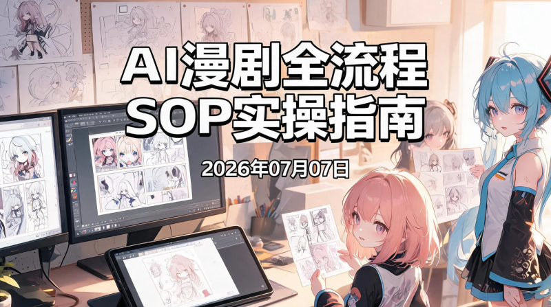 【2026.07.07】AI漫剧全流程SOP实操指南:网文选本、剧本改编、分镜设计、资产控图与图生视频完整工作流-老高项目网