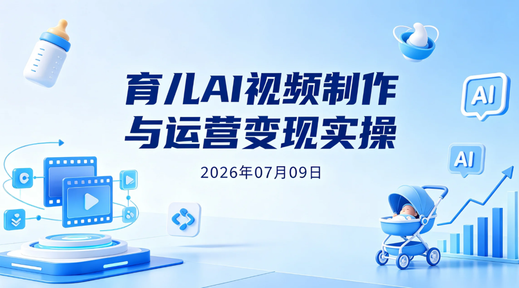 【2026.07.09】育儿AI视频制作与运营变现实操，覆盖内容创作、运营思路与多种变现方式-老高项目网