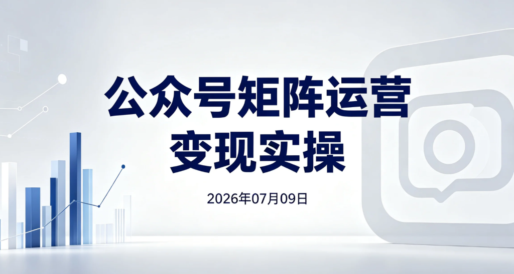 【2026.07.09】公众号矩阵运营变现实操：AI辅助内容生成、推流机制、流量池玩法、多账号运营及DeepSeek图文创作学习视频合集-老高项目网