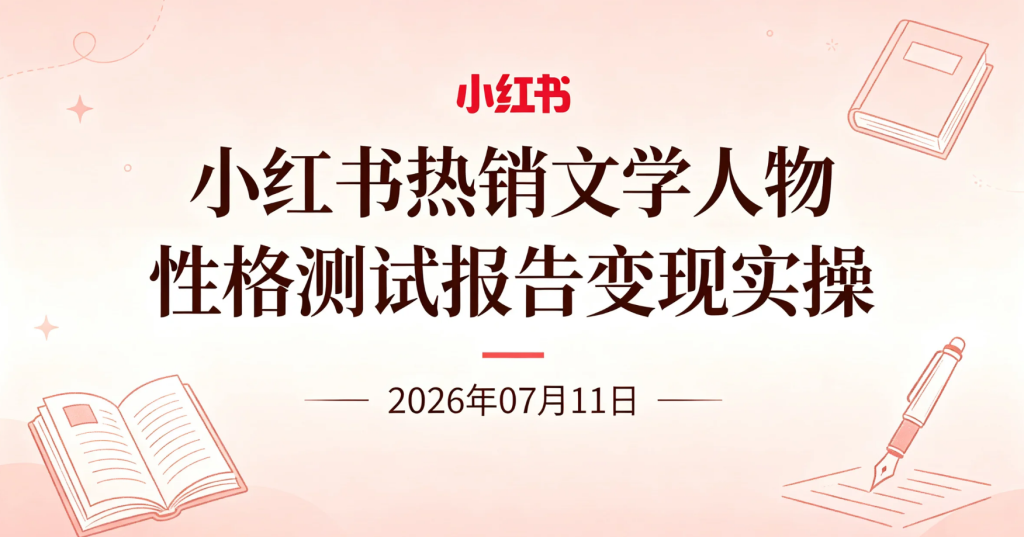 【2026.07.11】小红书热销文学人物性格测试报告变现实操，低成本打造虚拟资料销售模式-老高项目网