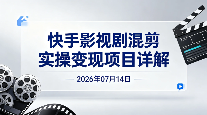 【2026.07.14】快手影视剧混剪实操变现项目详解,0粉丝可参与,学习影视内容创作与流量收益-老高项目网