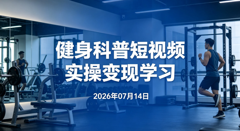 【2026.07.14】健身科普短视频实操变现学习:选题策划、文案脚本、AI制作、剪映剪辑与运营思路-老高项目网