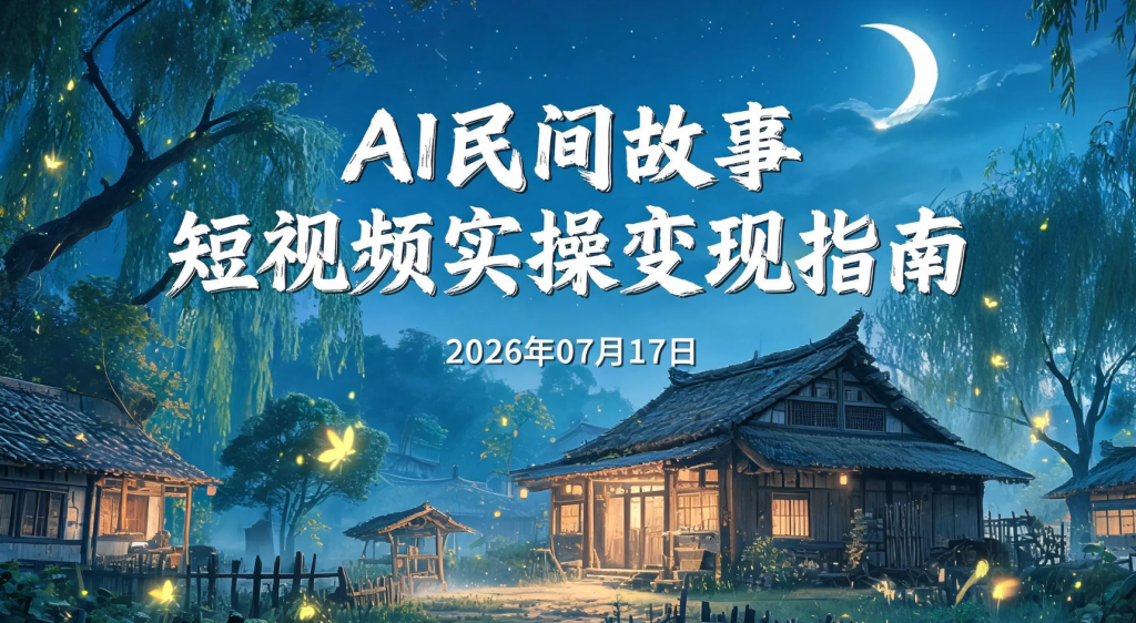 【2026.07.17】AI民间故事短视频实操变现指南：多平台内容创作与多元收益解析-老高项目网