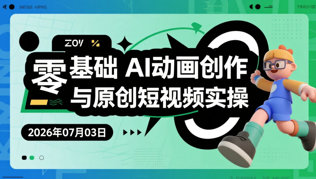 【2026.07.03】零基础AI动画创作与原创短视频实操，从武侠国风到科幻场景的内容变现学习合集-老高项目网