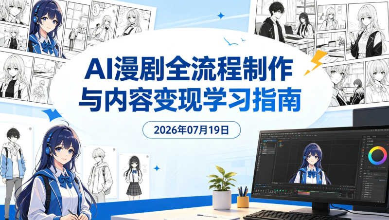 【2026.07.19】AI漫剧全流程制作与内容变现学习指南,从零搭建AI漫剧创作流程-老高项目网