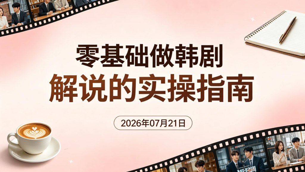 【2026.07.21】零基础做韩剧解说的实操指南：文案、剪辑、选片、版权规避、配音与封面包装全流程-老高项目网