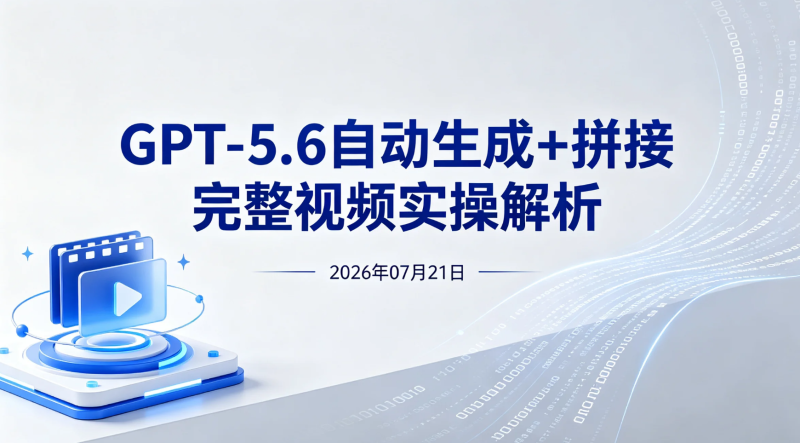 【2026.07.21】GPT-5.6自动生成+拼接完整视频实操解析,AI批量创作短片与流量变现-老高项目网