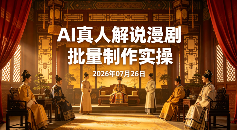 【2026.07.26】AI真人解说漫剧批量制作实操:低成本自动化流程拆解,一人高效完成漫剧内容创作-老高项目网