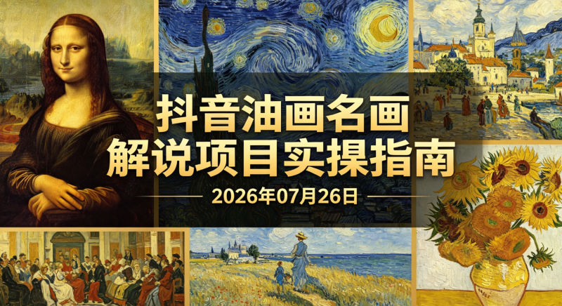 【2026.07.26】抖音油画名画解说项目实操指南:内容制作流程与九项权益申请思路解析-老高项目网