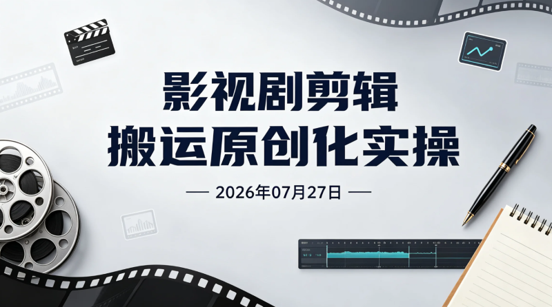 【2026.07.27】影视剧剪辑搬运原创化实操：洗稿思路结合三创打造短视频内容-老高项目网