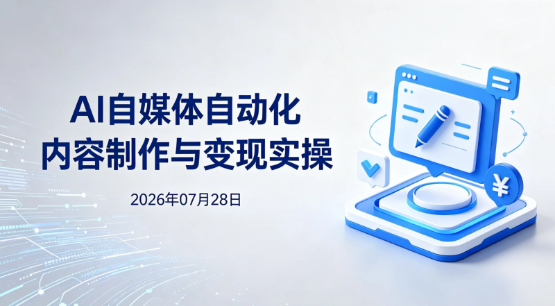 【2026.07.28】AI自媒体自动化内容制作与变现实操｜知识库搭建・智能体应用・剧情短视频・工作流・数字人制作-老高项目网