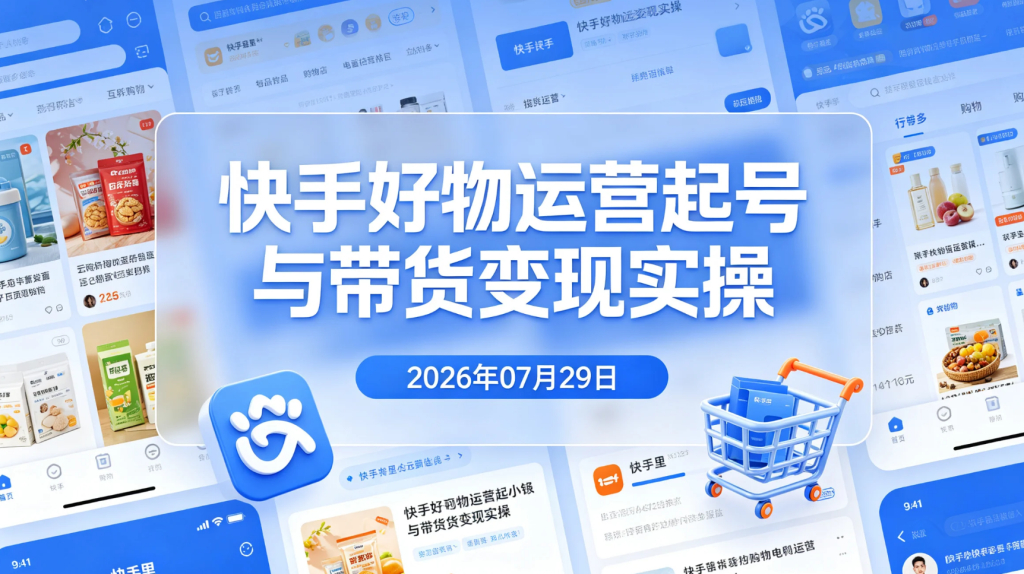 【2026.07.29】快手好物运营起号与带货变现实操-老高项目网