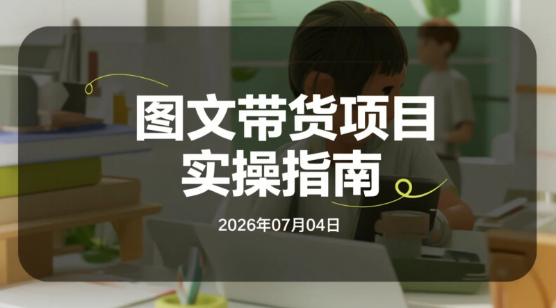 【2026.07.04】图文带货项目实操指南：从账号定位到内容运营与投放优化-老高项目网