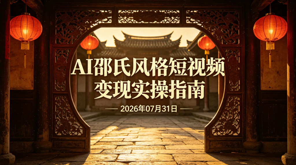 【2026.07.31】AI邵氏风格短视频变现实操指南｜两步生成武侠风爆款内容，固定与多角色创作思路解析-老高项目网
