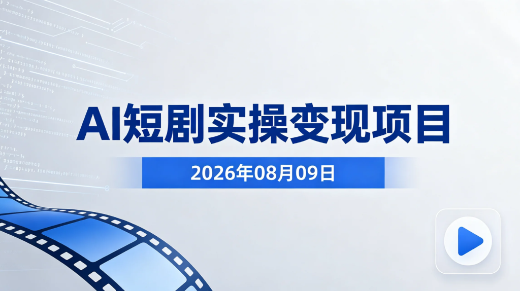 【2026.08.09】AI短剧实操变现项目：从爆款文案拆解到视频内容制作全流程-老高项目网