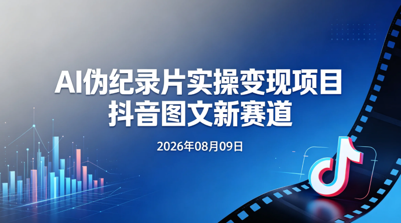 【2026.08.09】AI伪纪录片实操变现项目 | 抖音图文新赛道-老高项目网